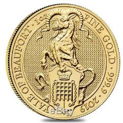 2019 Great Britain 1 oz Gold Queen's Beasts (Yale) Coin. 9999 Fine BU