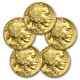 2020 1 Oz Gold Buffalo Bu Lot Of 5 Coins. 9999 Fine Gold Us