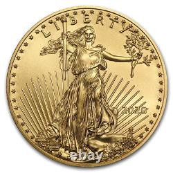 2020 $25 American Gold Eagle Coin 1/2 Oz Fine Gold Bullion Hard Year Gem Bu