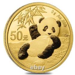 2020 3 gram Chinese Gold Panda 50 Yuan. 999 Fine BU (Sealed)