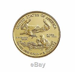 2020 $5 1/10 oz American Gold Eagle Coin. 917 fine BU US Mint