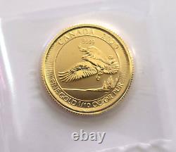 2020 Canada 1/10 oz Gold Bald Eagle $5 Coin. 9999 Fine Gold