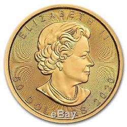 2020 Canada 1 oz Gold Maple Leaf $50 Coin. 9999 Fine BU