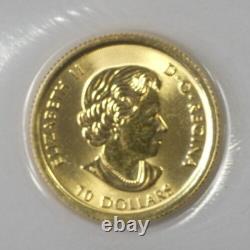 2020 Canada $10 CAD Gold Aquitaine Bull Coin 1/4 OZ. 9999 Fine Gold SEALED