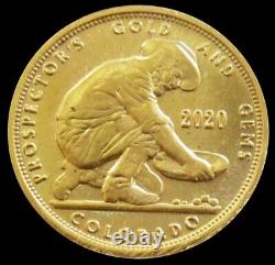 2020 Gold Bullion 999 Fine 24kt 1/10 Oz American Prospector Gold & Gems Colorado