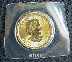 2020 Gold Maple Leaf $5 Canada 1/10 oz. 9999 Fine Coin RCM Sealed Mint BU