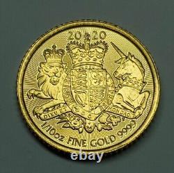 2020 Great Britain 1/10th Oz Fine Gold. 9999 The Royal Arms