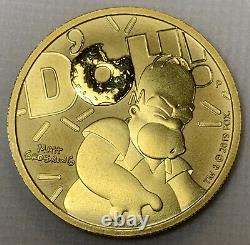 2020 Homer Simpson $100 1oz. 9999 FINE SOLID GOLD BULLION COIN