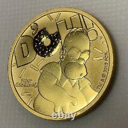 2020 Homer Simpson $100 1oz. 9999 FINE SOLID GOLD BULLION COIN
