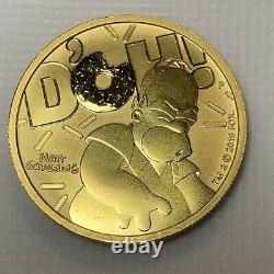 2020 Homer Simpson $100 1oz. 9999 FINE SOLID GOLD BULLION COIN