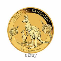 2020-P $15 1/10oz Australian Gold Kangaroo. 9999 Fine BU Perth Mint