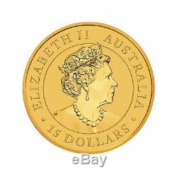 2020-P $15 1/10oz Australian Gold Kangaroo. 9999 Fine BU Perth Mint