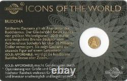 2020 Rwanda Buddha 1/200 Oz Fine Gold. 9999 BU Coin Religious Buddhism 10 Francs