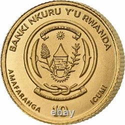 2020 Rwanda Buddha 1/200 Oz Fine Gold. 9999 BU Coin Religious Buddhism 10 Francs