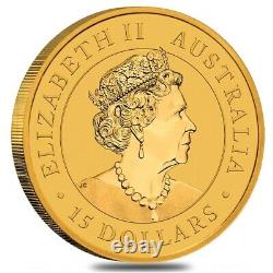 2021 1/10 oz Australian Gold Kangaroo Perth Mint Coin. 9999 Fine BU In Cap