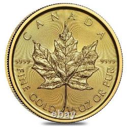 2021 1/2 oz Canadian Gold Maple Leaf $20 Coin. 9999 Fine BU (Sealed)