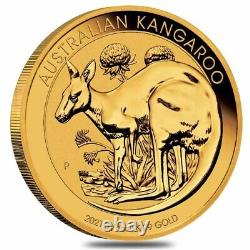 2021 1/4 oz Australian Gold Kangaroo Perth Mint Coin. 9999 Fine BU In Cap