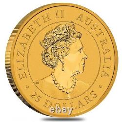2021 1/4 oz Australian Gold Kangaroo Perth Mint Coin. 9999 Fine BU In Cap