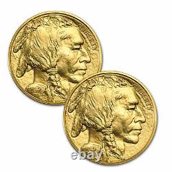 2021 1 oz American Gold Buffalo $50 Coin BU. 9999 Fine (Lot of 2)