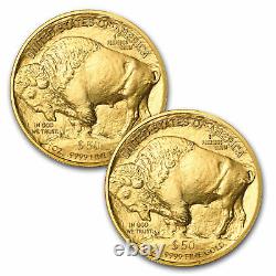 2021 1 oz American Gold Buffalo $50 Coin BU. 9999 Fine (Lot of 2)