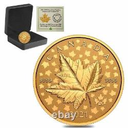 2021 1 oz Canadian Piedfort Gold Maple Leaf Celebration Coin. 9999 Fine withBox &