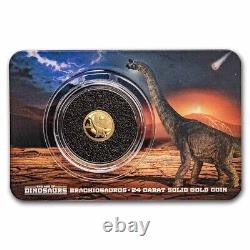 2021 $10 Solomon Islands. 5g Fine Gold Brachiosaurus 1/2 Gram Proof Coin 24K