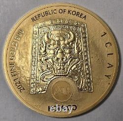 2021 1oz South Korean Gold Coin ZISIN Taurus-500 Mint. 999 Fine 1 Clay KOMSCO