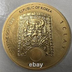 2021 1oz South Korean Gold Coin ZISIN Taurus-500 Mint. 999 Fine 1 Clay KOMSCO