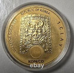 2021 1oz South Korean Gold Coin ZISIN Taurus-500 Mint. 999 Fine 1 Clay KOMSCO