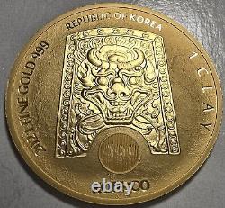 2021 1oz South Korean Gold Coin ZISIN Taurus-500 Mint. 999 Fine 1 Clay KOMSCO