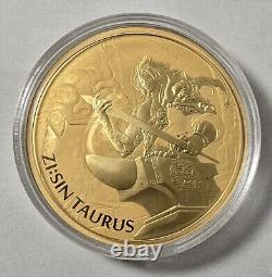 2021 1oz South Korean Gold Coin ZISIN Taurus-500 Mint. 999 Fine 1 Clay KOMSCO