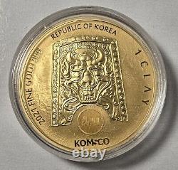 2021 1oz South Korean Gold Coin ZISIN Taurus-500 Mint. 999 Fine 1 Clay KOMSCO