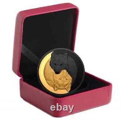 2021 $20 Fine Silver Coin Black And Gold The Grey Wolf