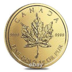 2021 25 x 1 gram Canadian Gold Maples $. 5 Coin. 9999 Fine Maplegram25 In