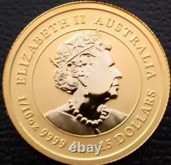 2021 Australia P 1/10 oz. Gold Lunar Series III Year of the Ox. 9999 Fine Gold