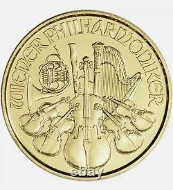 2021 Austria Gold Philharmonic 4 Euro 1/25 oz 9999 Fine Gold BU