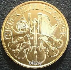 2021 Austrian 1/10 Gold Philharmonic BU Coin 1/10 oz. Fine Gold. 9999