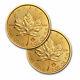 2021 Canada 1 Oz Gold Maple Leaf Bu. 9999 Fine Rcm (lot Of 2 Coins)