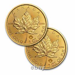 2021 Canada 1 oz Gold Maple Leaf BU. 9999 Fine RCM (Lot of 2 Coins)