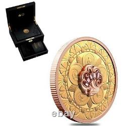 2021 Canada 1 oz Proof Gold Treasure Coin with Pink Diamonds. 9999 Fine withBox &