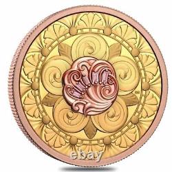 2021 Canada 1 oz Proof Gold Treasure Coin with Pink Diamonds. 9999 Fine withBox &