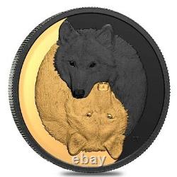 2021 Canada 1 oz Silver The Grey Wolf Black and Gold Coin Series. 9999 Fine