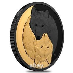 2021 Canada 1 oz Silver The Grey Wolf Black and Gold Coin Series. 9999 Fine