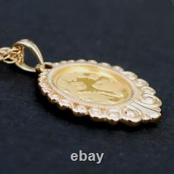 2021 Chinese 10 Yuan Panda 1 Gram. 999 Fine Gold Coin 14K Yellow Gold Necklace