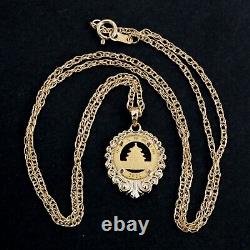 2021 Chinese 10 Yuan Panda 1 Gram. 999 Fine Gold Coin 14K Yellow Gold Necklace