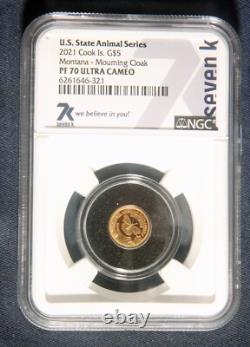 2021 Cook Is. $5 Montana Mourning Cloak 0.5 Gram. 999 Fine Gold NGC PF 70 UC 2021 Cook Is. $5 Montana Mourning Cloak 0.5 Gram. 999 Fine Gold NGC PF 70 UC