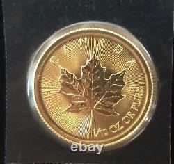 2021 Gold Canadian Maple Leaf 1/10 oz. Fine Gold. 9999 Gem Brilliant