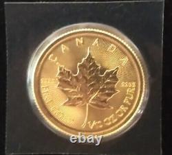 2021 Gold Canadian Maple Leaf 1/10 oz. Fine Gold. 9999 Gem Brilliant