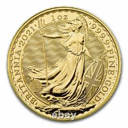 2021 Great Britain 1 oz Gold Britannia BU Coin. 9999 Fine Gold