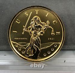 2021 Lady Justice 1oz Gold Coin Gibraltar. 9999 Fine Gold Coin First Year